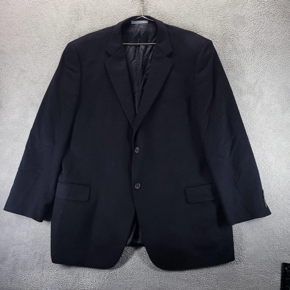 John W Nordstrom Signature Blazer Mens 48L Black Cashmere Loro Piana Sport Coat